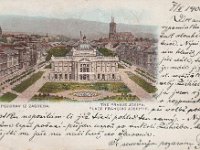 Razglednica Zagreb 1900. godine. Trg Franje Josipa